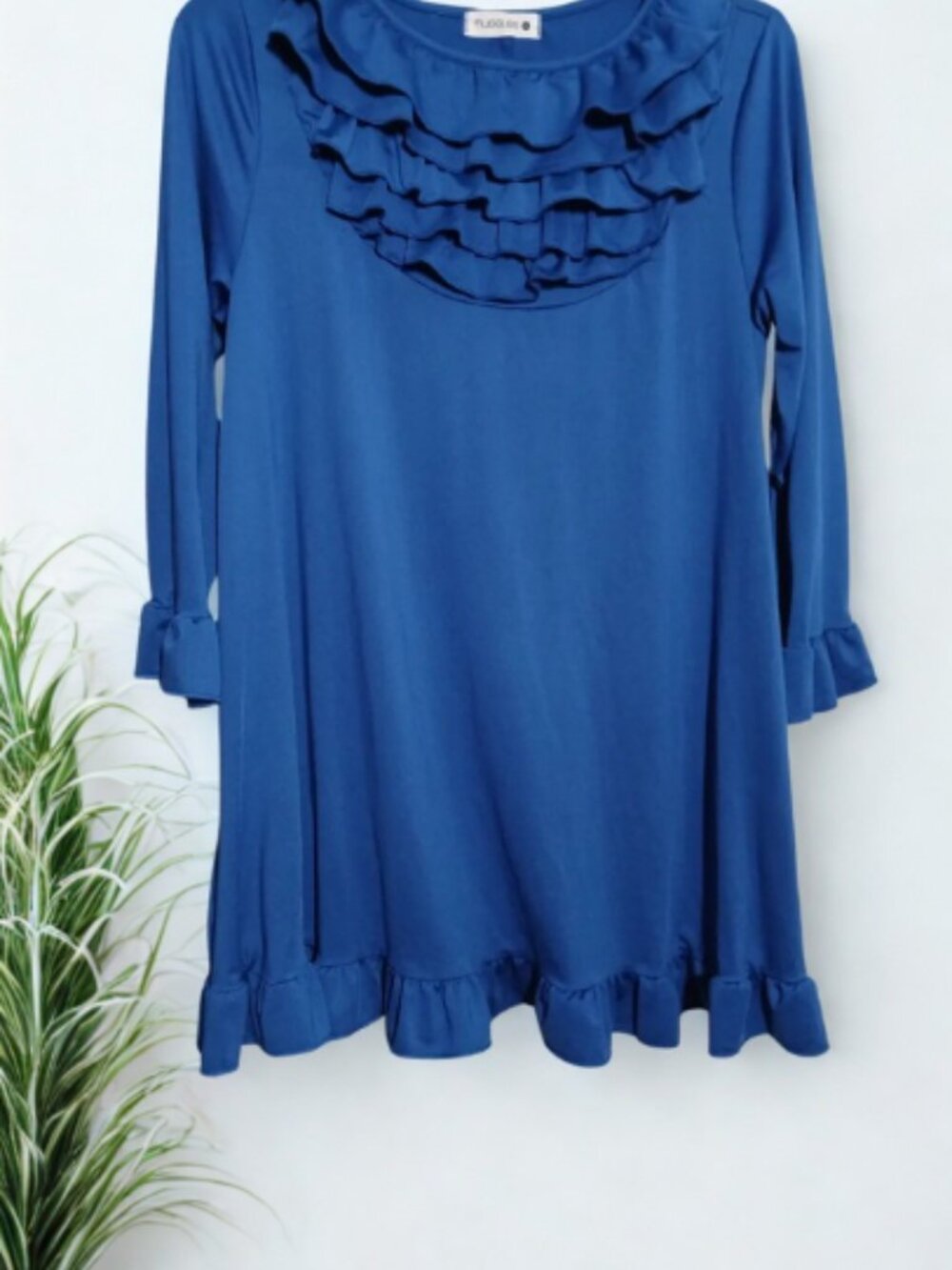 Blue Ruffle Blouse - Picture 2 of 5